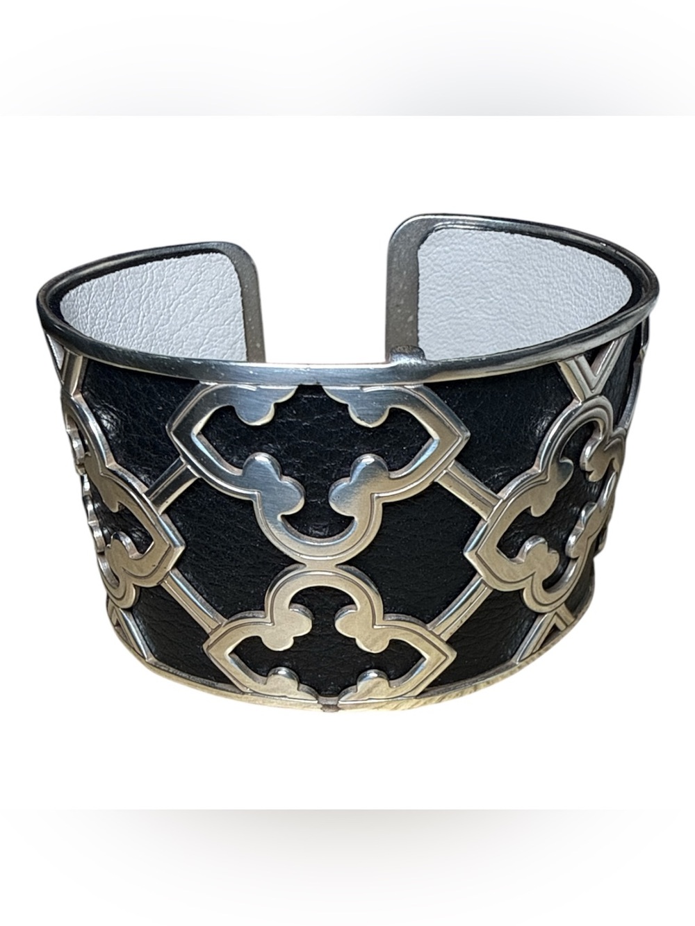 Brighton Christo Toledo 1.5" Wide Silver Plated Cuff Bracelet